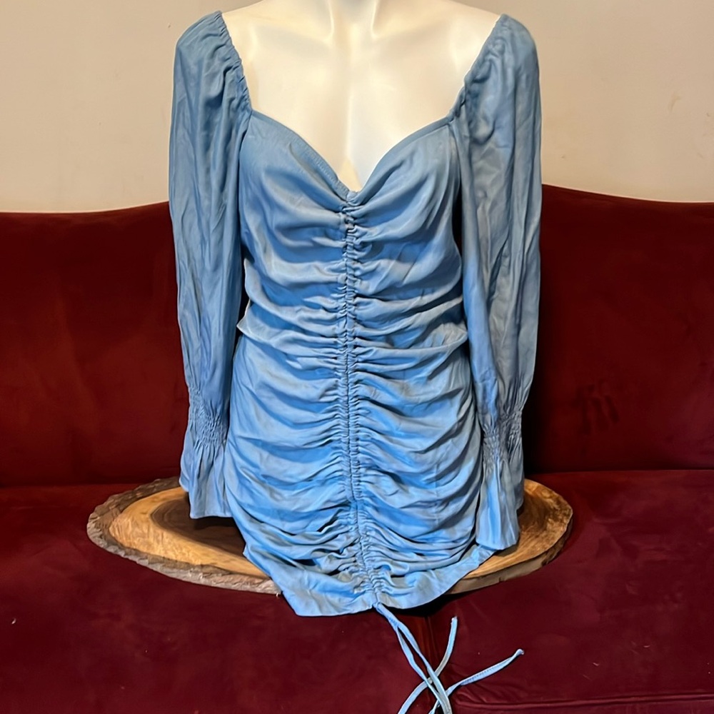 Drawstring Ruched Bodycon Mini Dress - Picture 2 of 9